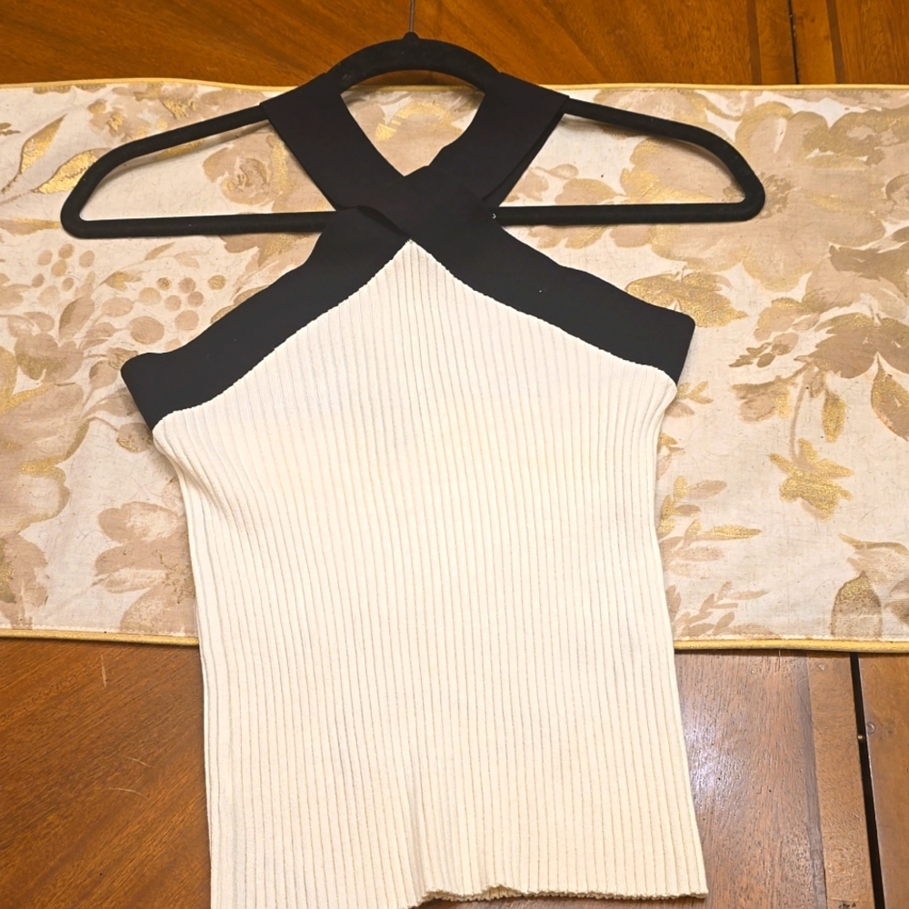Ann Taylor Cross Straps Fitted Dressy Tank Large